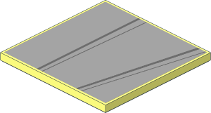 Tile  6 x  6 with Dark Bluish Grey Lines on Light Bluish Grey Background Sticker Right