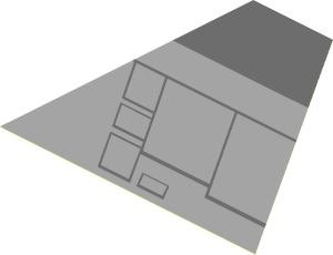 Sticker  5.8 x  5.7 with Dark Bluish Grey Wide Stripe and Diagonal Panels Left