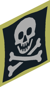 ~Flag  2 x  2 with Jolly Roger Pattern - Half