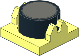 Magnet Holder Tile  2 x  2 with Short Arms with Black Magnet