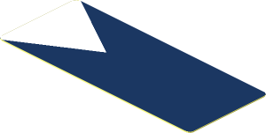Sticker  0.9 x  2.2 with One White Triangle on Dark Blue Background