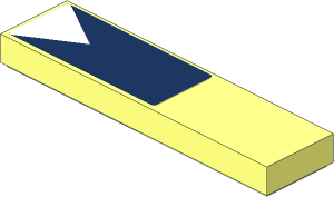 Tile  1 x  4 with One White Triangle on Dark Blue Background Sticker