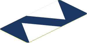 Sticker  1.8 x  0.9 with Two White Triangles on Dark Blue Background