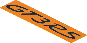 Sticker  0.8 x  3.5 with Black Porsche "GT3 RS" Logo on Orange Background