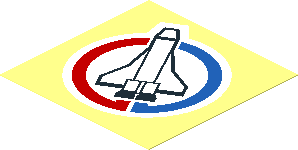 Sticker  1.9 x  1.9 with Launch Command Logo with White Border Facing Left