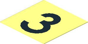 Sticker  1.3 x  1.3 with Black Number "3"