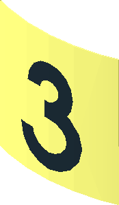 Sticker  1.3 x  1.3 with Black Number "3" (Formed)