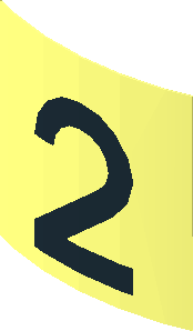 Sticker  1.3 x  1.3 with Black Number "2" (Formed)