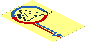 Sticker  3.5 x  5.9 with Launch Command Logo, Blue V and Red Lines