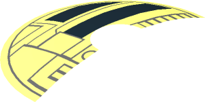 ~Dish 4 x  4 Inverted with with SW TIE Hatch Black and Dark Bluish Grey Pattern - Half