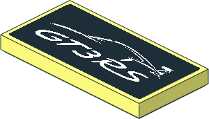 Tile  2 x  4 with "GT3 RS" Logo and Porsche 911 Silhouette Sticker