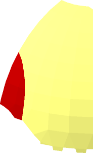 ~Windscreen Quarter Dome Radius  8 with Top and Bottom Handles Front Half with Red Curved Triangle Pattern