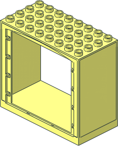 Duplo Building Wall 4 x 8 x 6 with Open Back and Double Door Opening
