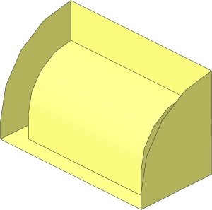 ~Brick  1 x  2 with Curved Top without Stud Holders without Patternable Surfaces