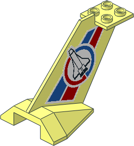 Tail Plane with Launch Command Logo, Blue and Red Lines on Both Sides Stickers
