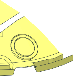~Brick  3 x  3 x  1 Quarter Circle with Curved Top wihtout Patternable Surfaces- Half, Common Geomtry