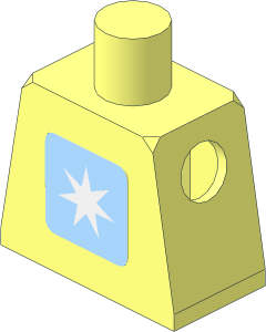 Minifig Torso with Maersk Logo Sticker