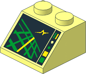 Slope Brick 45  2 x  2 with Horizon Indicator Screen Pattern