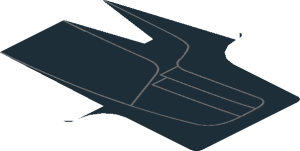 ~Sticker  4.8 x 10.8 with Engine Cover and "PORSCHE" Logo Half