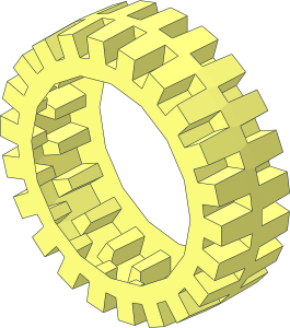 ~Wheel 7 x 24 with Fake Bolts and 6 Spokes - Tyre