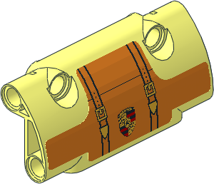 Technic Panel Smooth  7 x  2 x  3 with Porsche Bag Print and Buckles Sticker