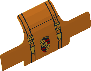 Sticker  3.0 x  6.8 with Porsche Bag Print and Buckles (Formed)