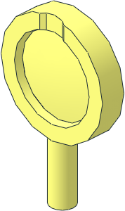 Minifig Tool Magnifying Glass with Thick Frame, Hollow Handle and Lens