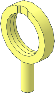 ~Minifig Tool Magnifying Glass Holder with Thick Frame and Pin Hole in Handle