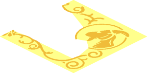 ~Tile  2 x  4 Gold Goats and Filigree Pattern