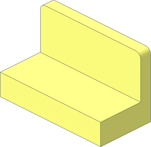 =Panel  1 x  2 x  1 with Rounded Corners