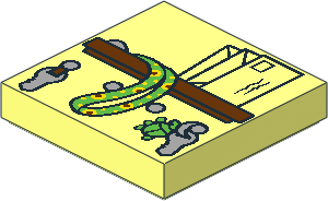 Tile  2 x  2 with Reddish Brown Shelf, Letters, Keys on Hooks and Sunflower Lanyard Pattern