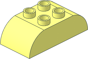 Duplo Brick  2 x  4 with Curved Top