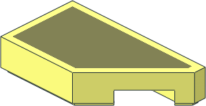 Tile 1 x 2 Cut Right 45 Degree with Olive Green Pattern Tile 1 x 2 Cut Right 45 Degree with Olive Green Pattern