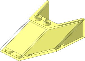 ~Windscreen  6 x  4 x  1.333 Airplane with Hollow Studs and Bottom Tabs without Top Surface