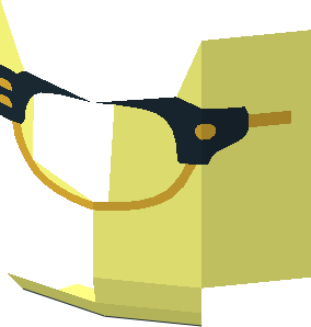 ~Minifig Head Half-Rimmed Glasses Half Pattern