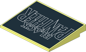 Slope Brick 10  6 x  8 with "BLACK PANTHER" Sticker