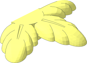 ~Duplo Palm Tree Leaves with  2 x  2 Studs on Top - Half