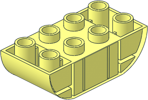 ~Duplo Brick  2 x  4 with Curved Bottom without Front Surface