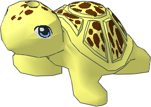 Animal Turtle with Bright Light Blue Eyes and Reddish Brown Spots Pattern