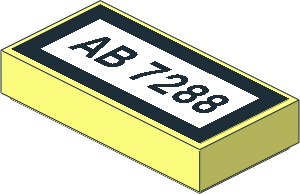 Tile  1 x  2 with Black "AB 7288" and Border on White Background Sticker
