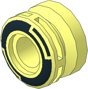 Wheel Rim  8 x 11.2 with Centre Groove and one Curved Side with Black Circle Pattern