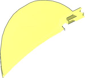 ~Plant Leaf  5 x  6 x  1.667 with Pointed Tip with Rounded  1 x  2 Plate - Half