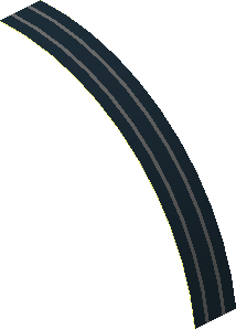 ~Sticker  0.6 x  8.5 with Dark Bluish Grey Lines on Black Background (Formed) - Half