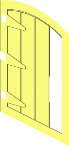 ~Duplo Door  1 x  4  x  4 Wooden with Handle and Rounded Top - Half