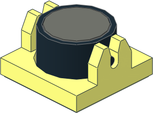 Magnet Holder Tile  2 x  2 with Long Arms and Deep Notch with Black Magnet