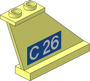 Tail  4 x  1 x  3 with White "C 26" on Blue on Right Side Sticker