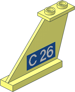 Tail  4 x  1 x  3 with White "C 26" on Blue on Left Side Sticker