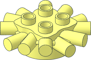 Duplo Round Brick with Radiating Bars