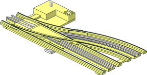 ~Train Track 12V Tapered Point Left Manual (Straight)