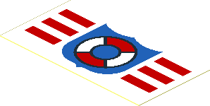 Sticker  1.2 x  2.4 with Coast Guard (1995) Logo on White